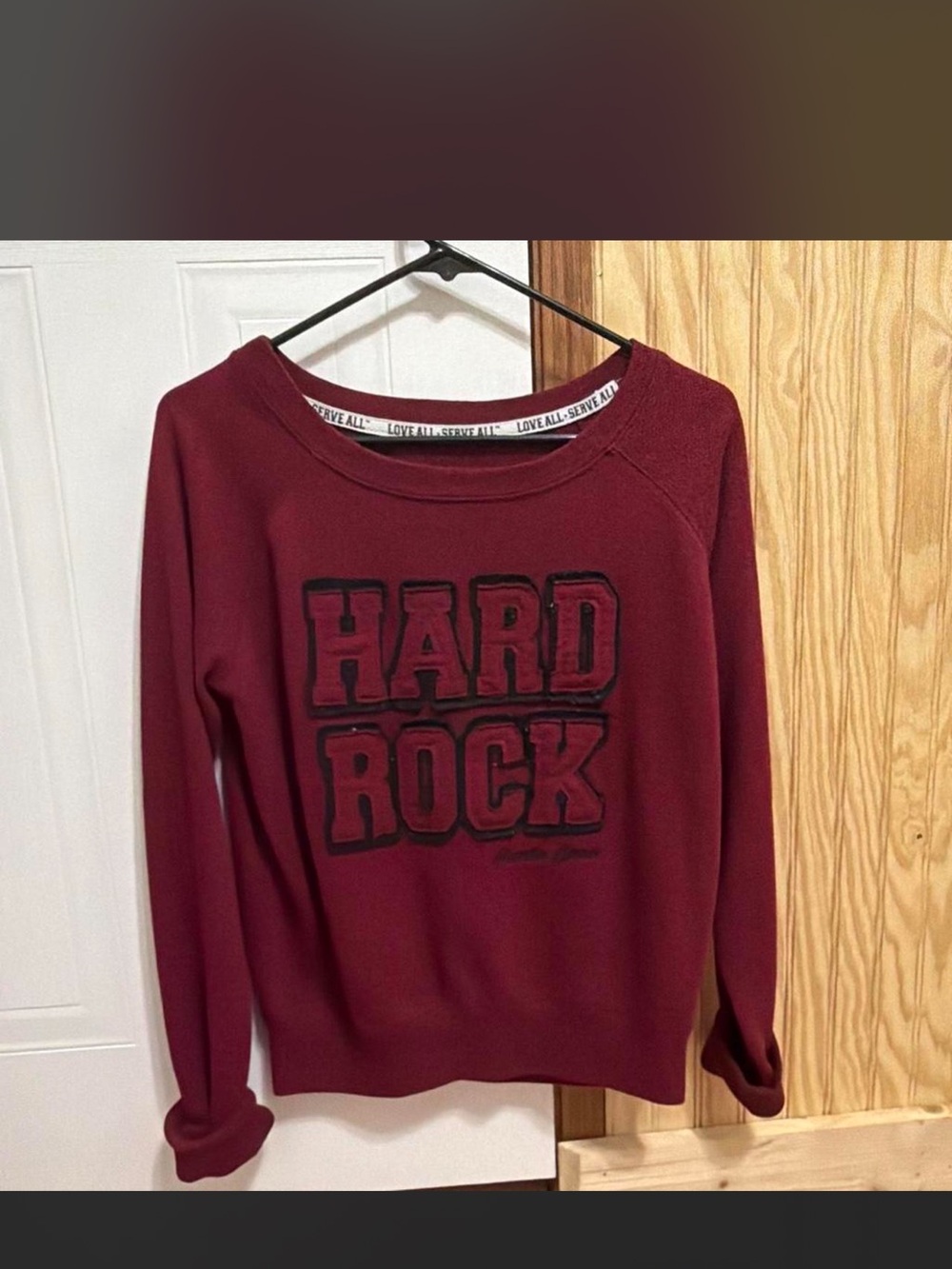 Hard Rock Cafe Women's Crewneck Sweater - Burgundy with Black Logo